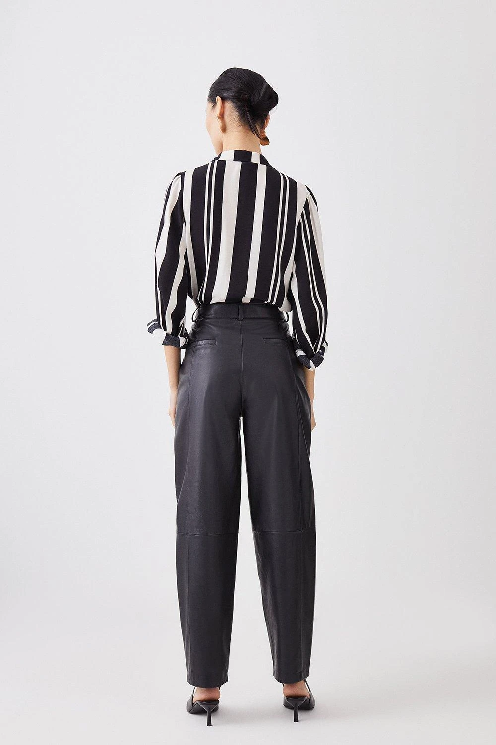Karen Millen Leather Barell Leg Trouser 3 Karen Millen Leather Barell Leg Trouser