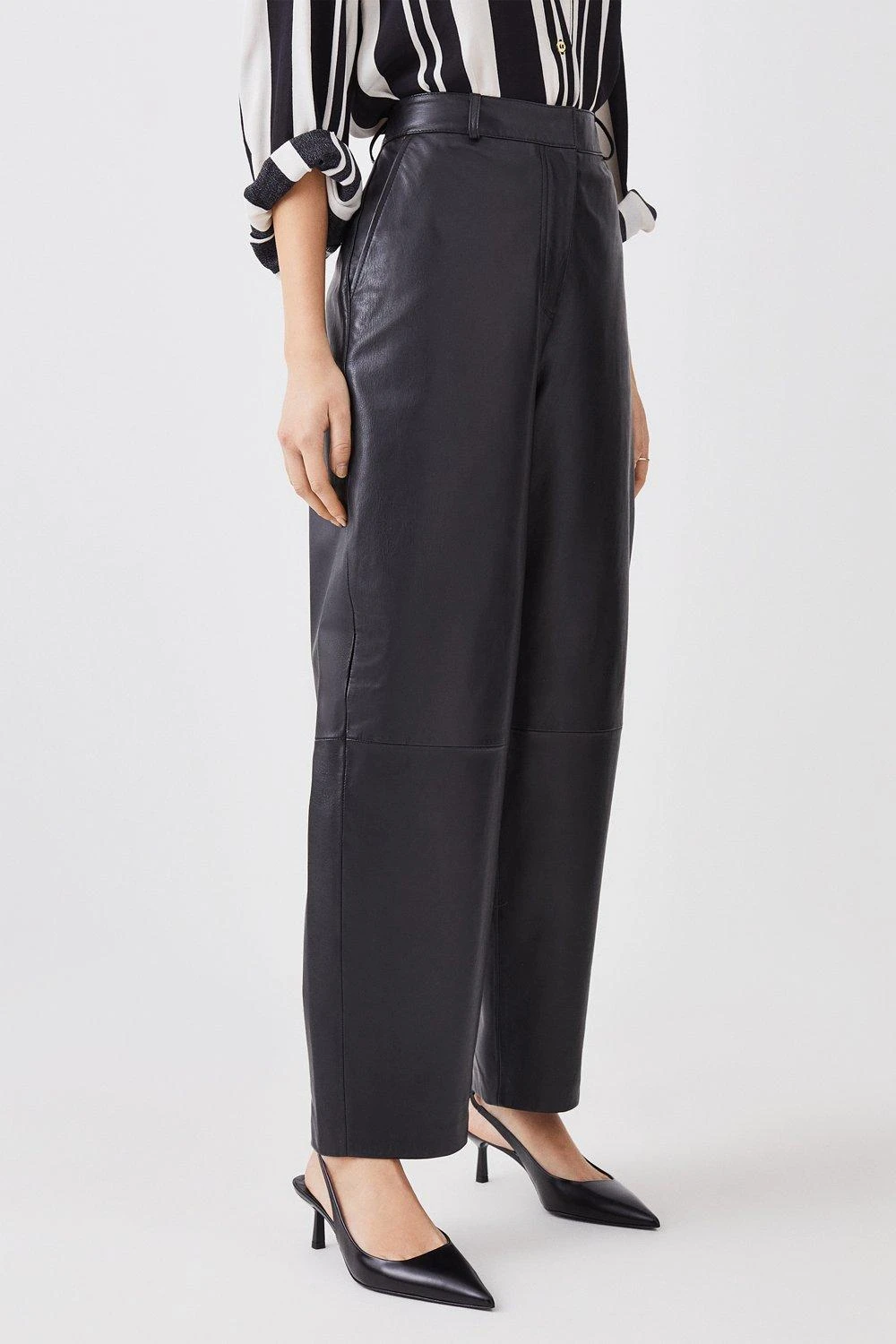 Karen Millen Leather Barell Leg Trouser 6 Karen Millen Leather Barell Leg Trouser - Image 4