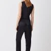 Karen Millen Luxe Satin Slim Leg Trouser -Karen Millen shop black luxe satin slim leg trouser