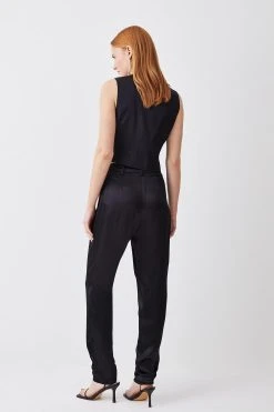 Karen Millen Luxe Satin Slim Leg Trouser