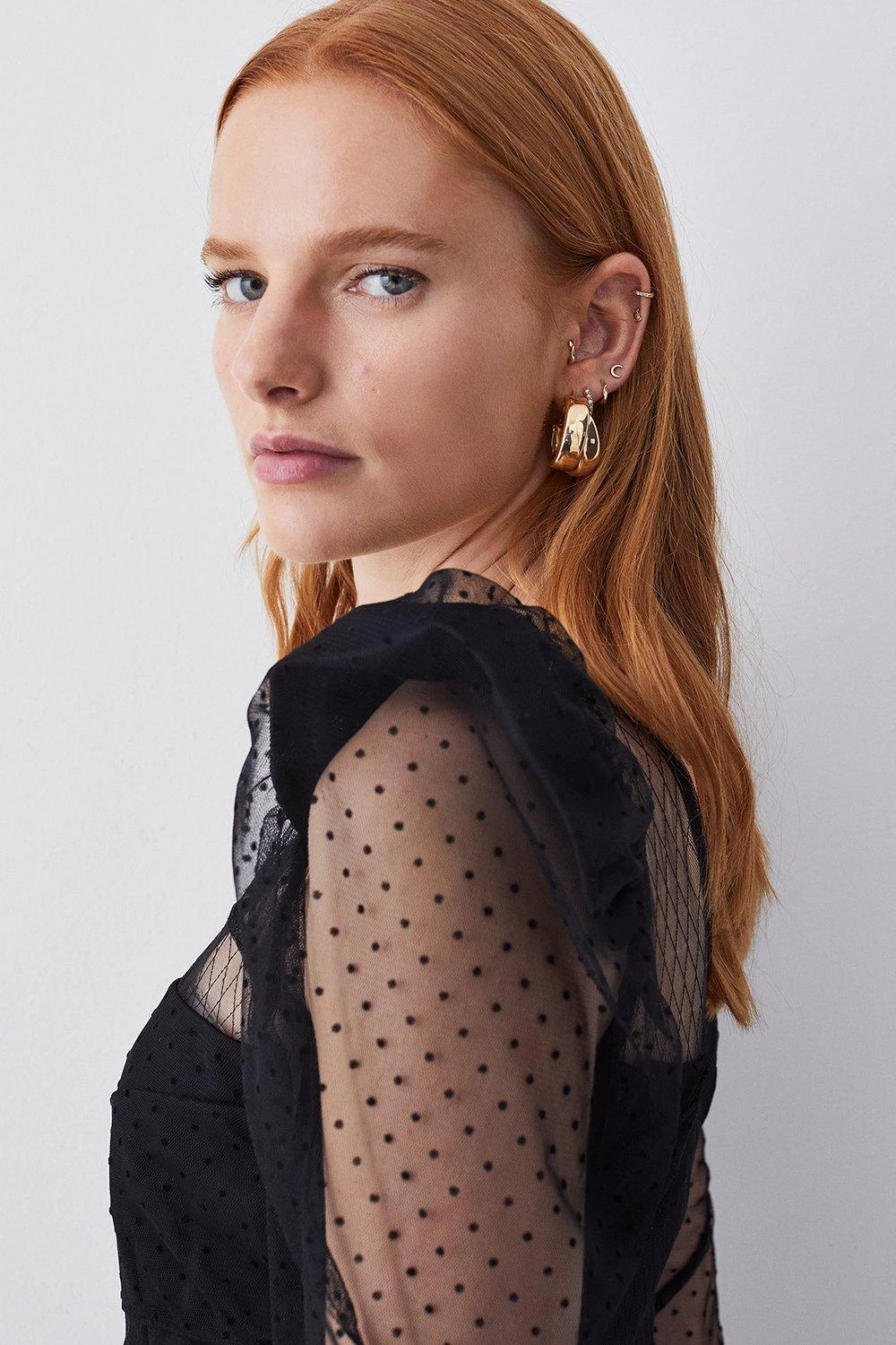 Karen Millen Mixed Mesh Spot Tulle Top 6 Karen Millen Mixed Mesh Spot Tulle Top - Image 4