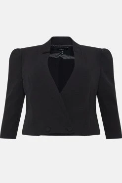 Karen Millen Plus Size Structure Crepe Tailored Jacket
