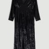 Karen Millen Slinky Velvet Sleeved Maxi Dress 2 Karen Millen Slinky Velvet Sleeved Maxi Dress -Karen Millen shop black slinky velvet sleeved maxi dress