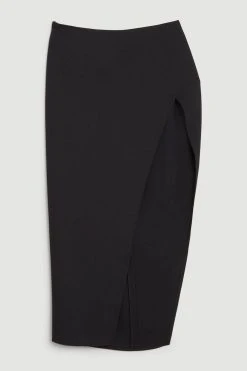 Karen Millen Soft Tailored Ultra High Split Maxi Skirt