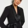 Karen Millen Tuxedo Wrap Jumpsuit -Karen Millen shop black tuxedo wrap jumpsuit