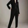 Karen Millen Tuxedo Wrap Jumpsuit -Karen Millen shop black tuxedo wrap jumpsuit 4