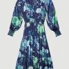 Karen Millen Floral Shirred Detail Woven Maxi Dress