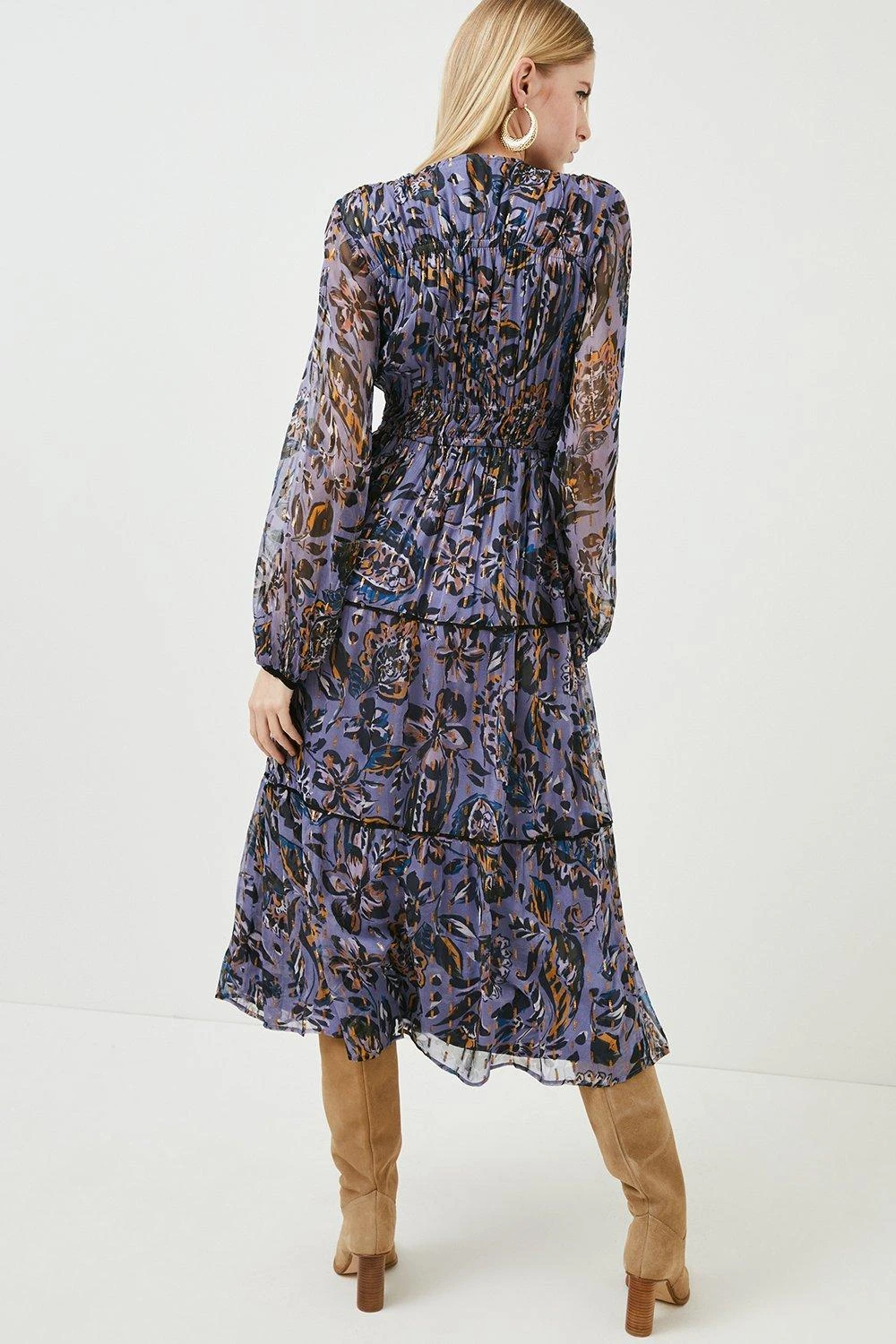 Karen Millen Paisley Metallic Bead Detail Woven Dress 5 Karen Millen Paisley Metallic Bead Detail Woven Dress - Image 3