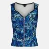 Karen Millen Tiger Figure Form Zip Front Bodice Top 1 Karen Millen Tiger Figure Form Zip Front Bodice Top -Karen Millen shop blue tiger figure form zip front bodice top
