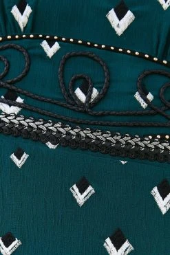 Karen Millen Embroidered Cornelli Tape Woven Dress