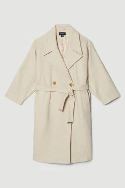 Karen Millen Italian Wool Raglan Sleeve Coat