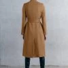 Karen Millen Italian Virgin Wool Double Investment Notch Neck Coat -Karen Millen shop camel italian virgin wool double investment notch neck coat