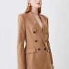 Karen Millen Premium Wool Flannel Double Breasted Jacket