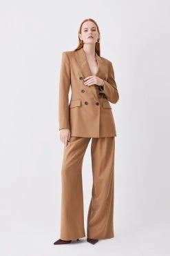 Karen Millen Premium Wool Flannel Double Breasted Jacket 11 Karen Millen Premium Wool Flannel Double Breasted Jacket -Karen Millen shop camel premium wool flannel double breasted jacket 1 3