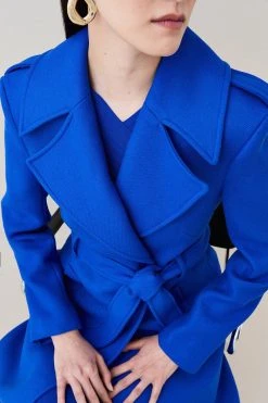 Karen Millen Italian Virgin Wool Strong Shoulder Coat 9 Karen Millen Italian Virgin Wool Strong Shoulder Coat -Karen Millen shop cobalt italian virgin wool strong shoulder coat 1 1