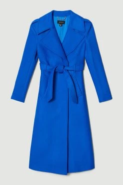 Karen Millen Italian Virgin Wool Strong Shoulder Coat 10 Karen Millen Italian Virgin Wool Strong Shoulder Coat -Karen Millen shop cobalt italian virgin wool strong shoulder coat 1 2