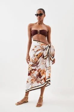 Karen Millen Beach Botanical Woven Skirt -Karen Millen shop floral beach botanical woven skirt 2