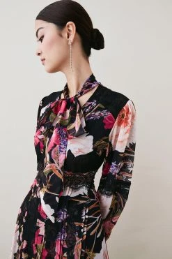 Karen Millen Floral Mixed Lace & Embroidery Midaxi Dress 11 Karen Millen Floral Mixed Lace & Embroidery Midaxi Dress -Karen Millen shop floral mixed lace embroidery midaxi dress 4