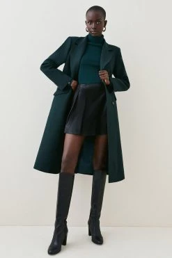 Karen Millen Italian Wool Fitted Coat -Karen Millen shop forest italian wool fitted coat 2