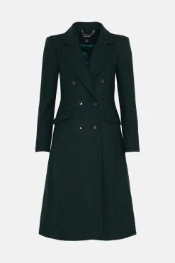Karen Millen Italian Wool Fitted Coat -Karen Millen shop forest italian wool fitted coat 4