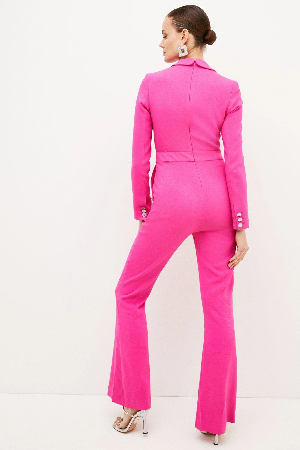 Karen Millen Compact Viscose Tailored Button Jumpsuit 6 Karen Millen Compact Viscose Tailored Button Jumpsuit - Image 4