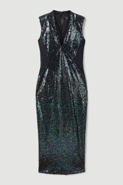 Karen Millen All Over Sequin Mesh Detail Midi Dress 9 Karen Millen All Over Sequin Mesh Detail Midi Dress -Karen Millen shop ink all over sequin mesh detail midi dress 3