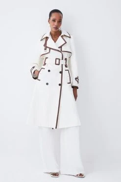 Karen Millen Collar Detail Belted Trench Coat