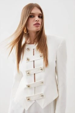 Karen Millen Compact Stretch Military Strong Shoulder Blazer