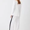 Karen Millen Compact Viscose Contrast Panelled Wide Leg Trouser 2 Karen Millen Compact Viscose Contrast Panelled Wide Leg Trouser -Karen Millen shop ivory compact viscose contrast panelled wide leg trouser