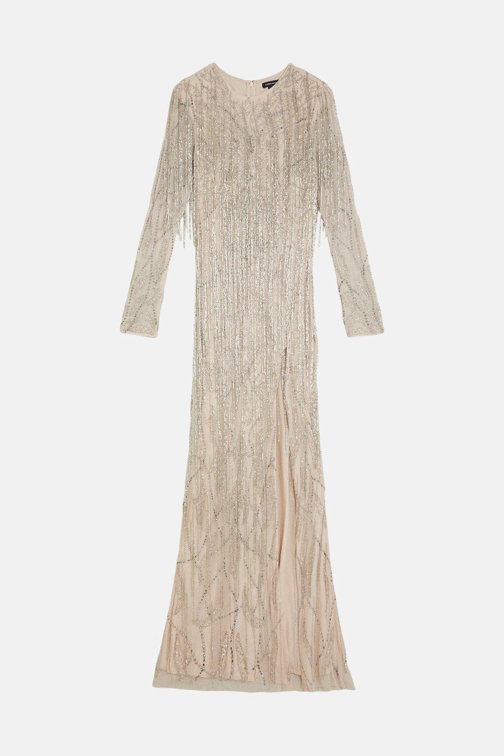 Karen Millen Crystal Embellished Fringed Maxi Dress 7 Karen Millen Crystal Embellished Fringed Maxi Dress - Image 5