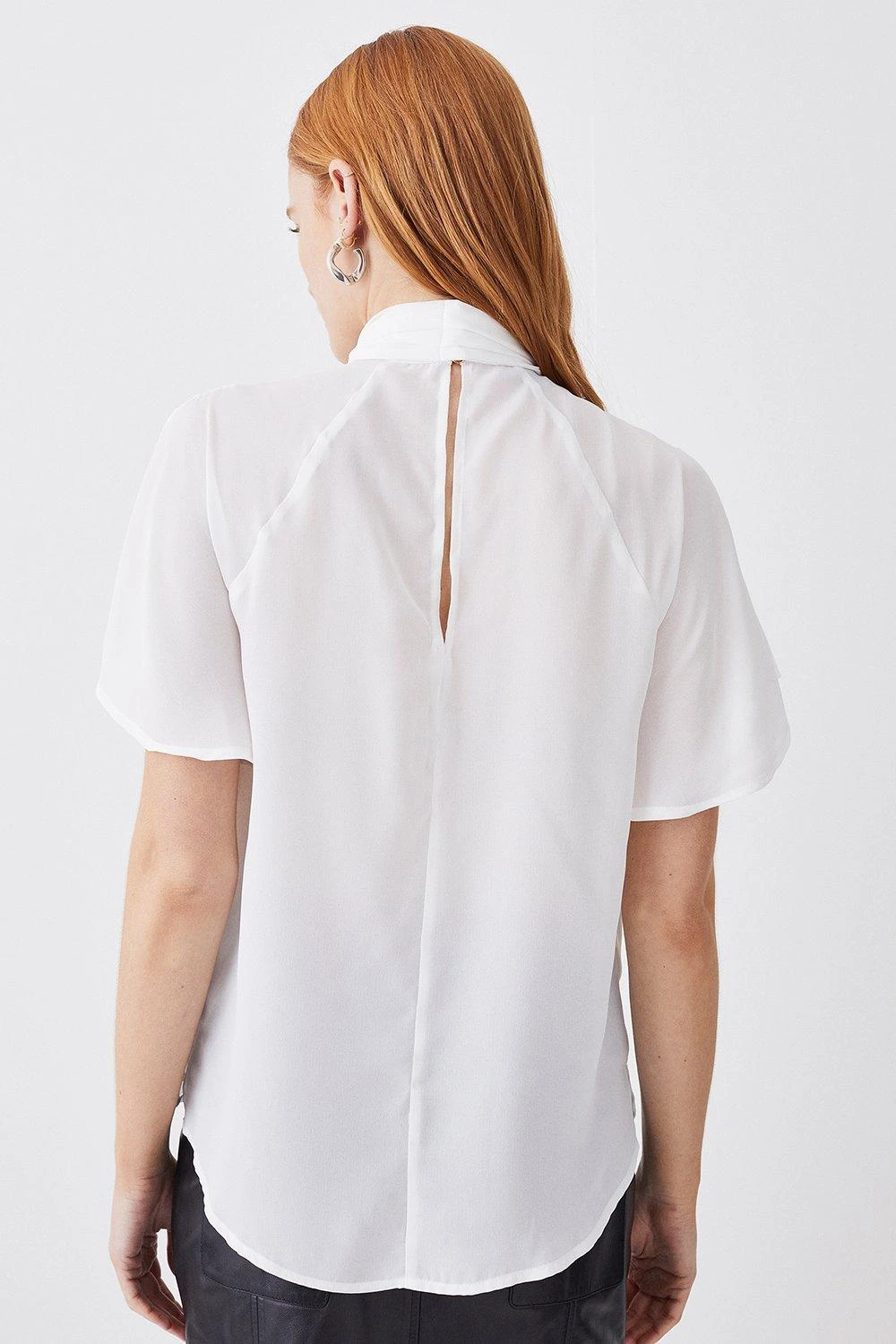 Karen Millen Georgette Tie Neck Woven Blouse 4 Karen Millen Georgette Tie Neck Woven Blouse - Image 2