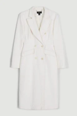 Karen Millen Italian Luxe Finish Wool Cashmere Blend Hourglass Midi Coat