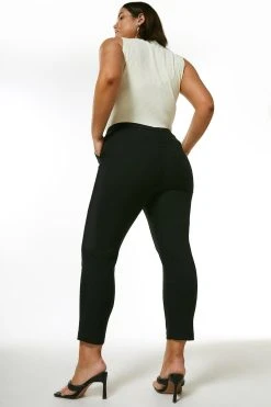 Karen Millen shop -Karen Millen shop ivory plus size essential techno cotton pants 1