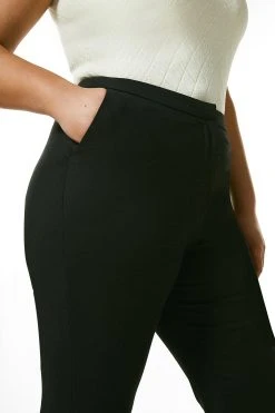 Karen Millen Plus Size Essential Techno Cotton Pants -Karen Millen shop ivory plus size essential techno cotton pants 2
