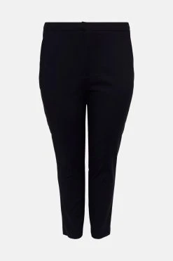 Karen Millen Plus Size Essential Techno Cotton Pants -Karen Millen shop ivory plus size essential techno cotton pants 3