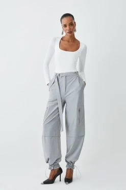 Karen Millen Slinky Square Neck Jersey Bodysuit -Karen Millen shop ivory slinky square neck jersey bodysuit 1