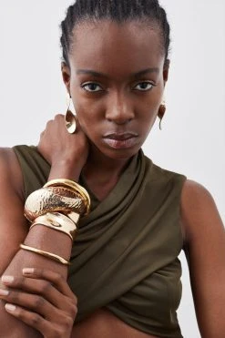 Karen Millen Jersey Crepe Cross Front Top -Karen Millen shop khaki jersey crepe cross front top 3