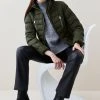 Karen Millen Peplum Belted Puffer Short Coat -Karen Millen shop khaki peplum belted puffer short coat