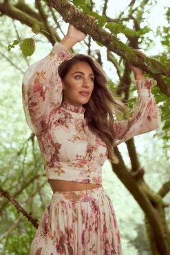 Karen Millen Lydia Millen Floral Ruffle Chiffon Blouse -Karen Millen shop lydia millen floral ruffle chiffon blouse 5