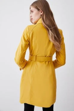 Karen Millen Leather Short Trench Coat