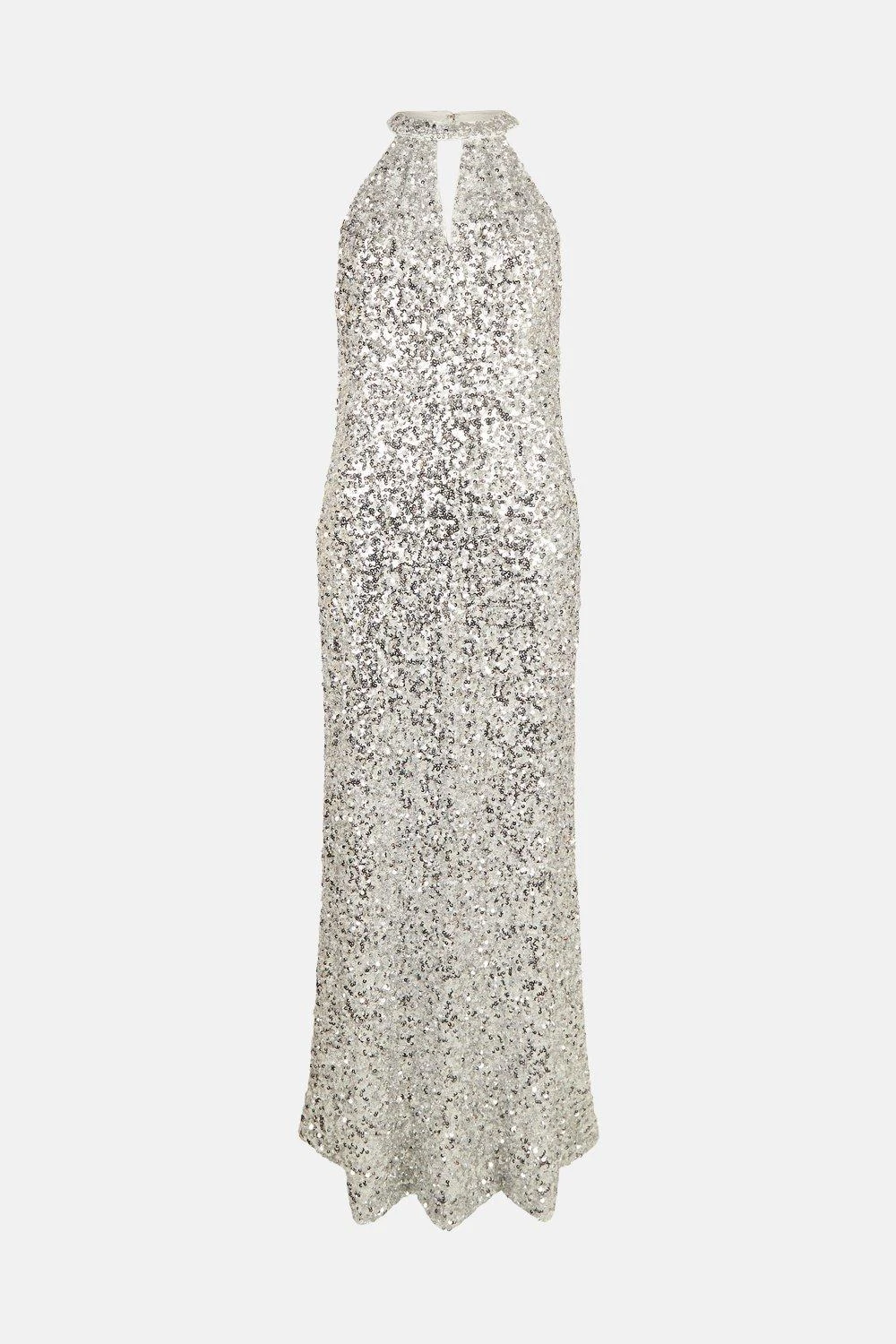 Karen Millen Sequin Halter Maxi 5 Karen Millen Sequin Halter Maxi - Image 3