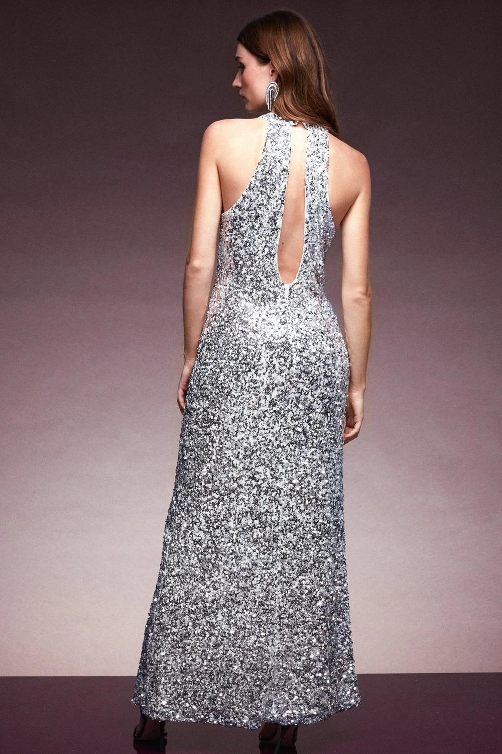 Karen Millen Sequin Halter Maxi 6 Karen Millen Sequin Halter Maxi - Image 4