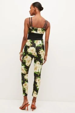 Karen Millen Italian Signature Stretch Rose Print Jumpsuit -Karen Millen shop mono italian signature stretch rose print jumpsuit 1 3