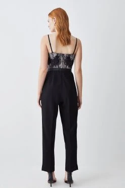 Karen Millen Lace Embroidered Woven Jumpsuit -Karen Millen shop mono lace embroidered woven jumpsuit 1 5