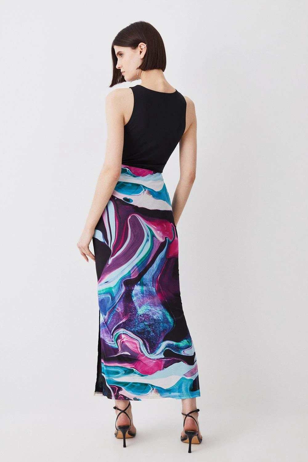 Karen Millen Abstract Print Mesh Midaxi Skirt 3 Karen Millen Abstract Print Mesh Midaxi Skirt