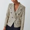 Karen Millen Boucle Military Tailored Blazer -Karen Millen shop multi boucle military tailored blazer