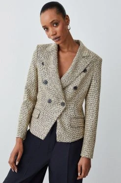 Karen Millen Boucle Military Tailored Blazer