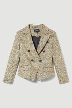 Karen Millen Boucle Military Tailored Blazer -Karen Millen shop multi boucle military tailored blazer 4