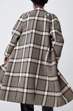 Karen Millen Italian Check Balmacaan Coat -Karen Millen shop multi italian check balmacaan coat 5