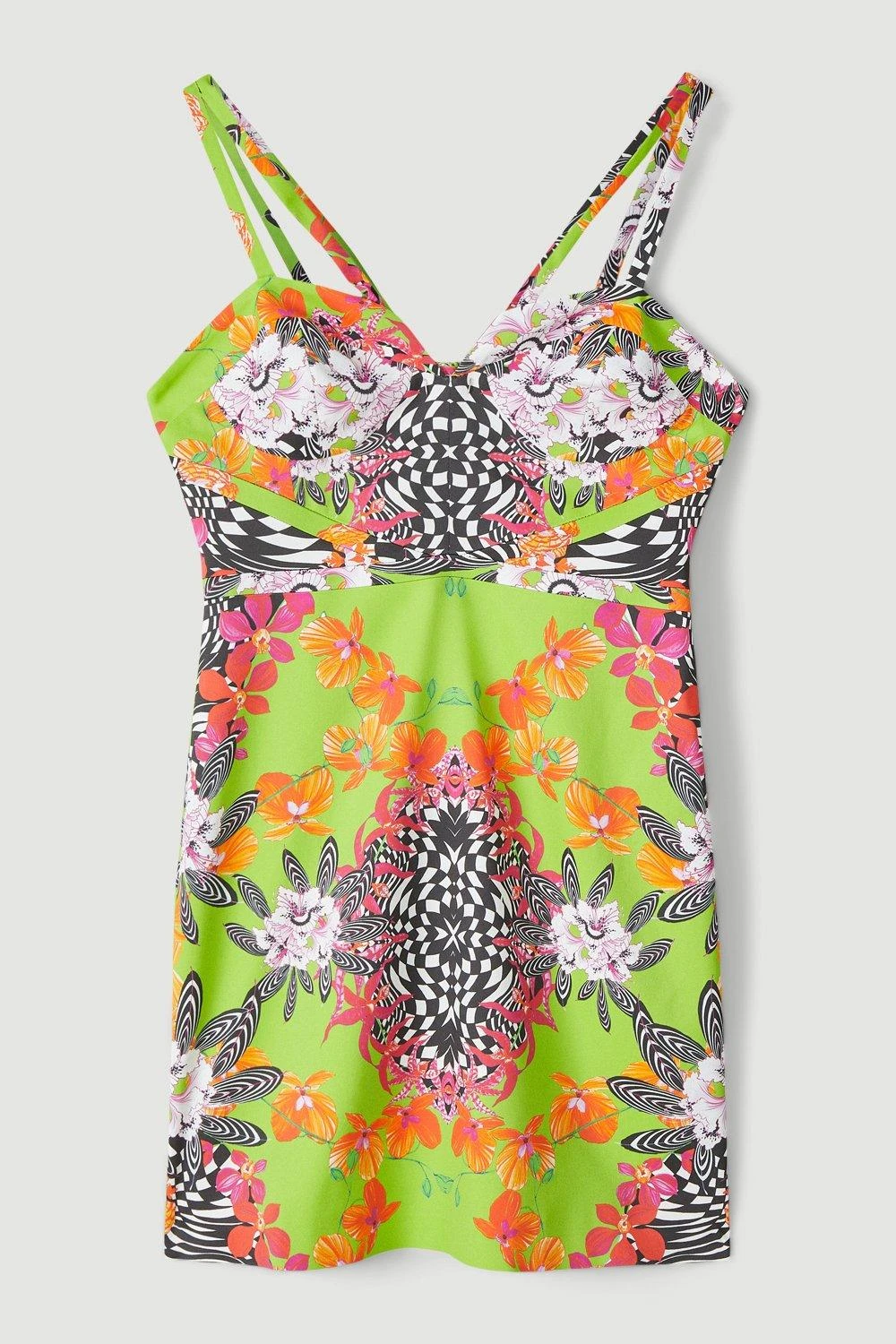 Karen Millen Italian Signature Stretch Optical Floral Mini Dress 7 Karen Millen Italian Signature Stretch Optical Floral Mini Dress - Image 5